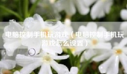 电脑控制手机玩游戏（电脑控制手机玩游戏怎么设置）