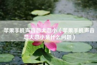 苹果手机声音忽大忽小（苹果手机声音忽大忽小是什么问题）